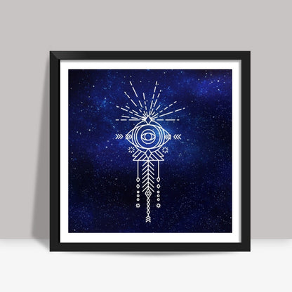 Abstract eye doodle galaxy Square Art Prints