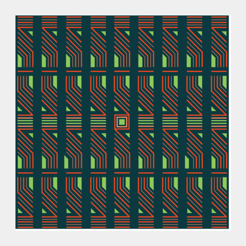 Pattern Digital Pulse Square Art Prints