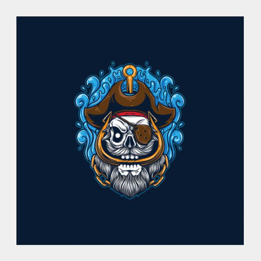 Skull Cartoon Pirate Square Art Prints PosterGully Specials