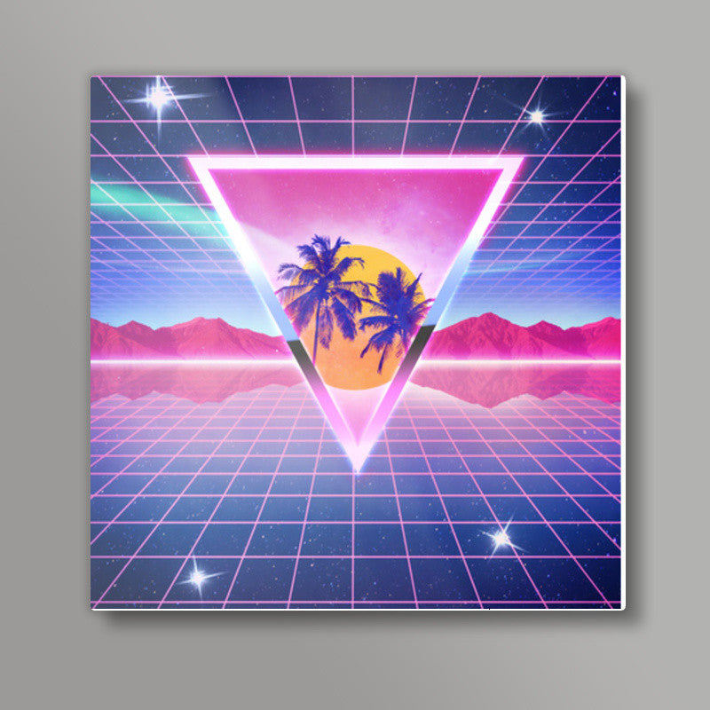 Electric dreams, 80s rero futuristic Square Art Prints