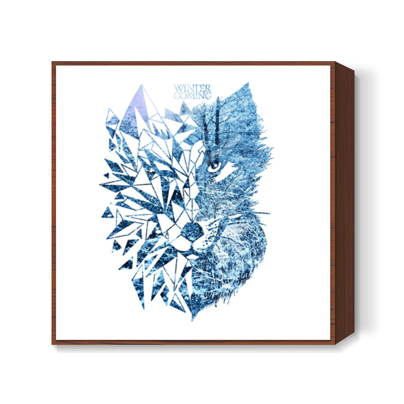 Game Of Thrones | Winter is Coming | Wolf Square Art Prints