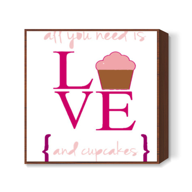 Love and Cupcakes Square Art Prints