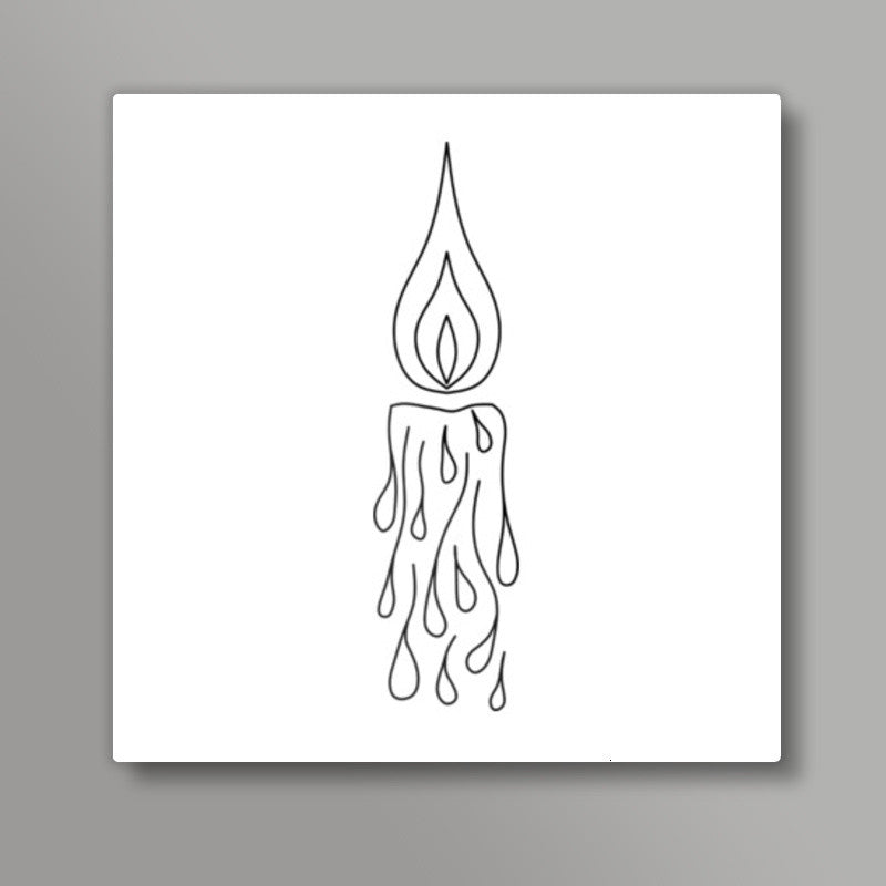 minimalist candel art Square Art Prints