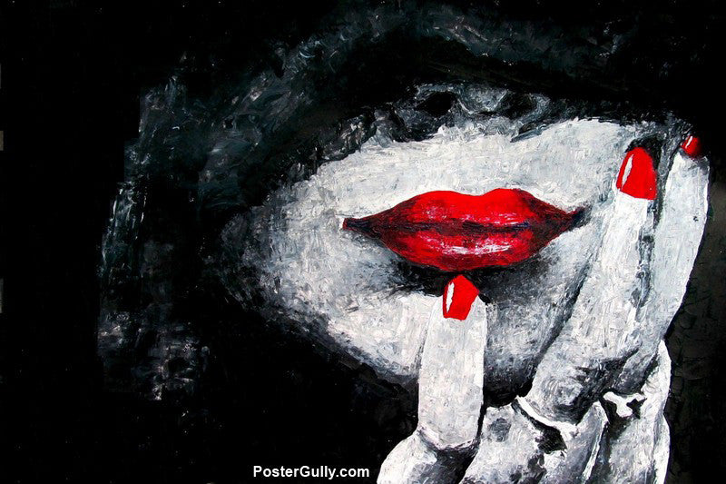 Wall Art, Red Lips Artwork