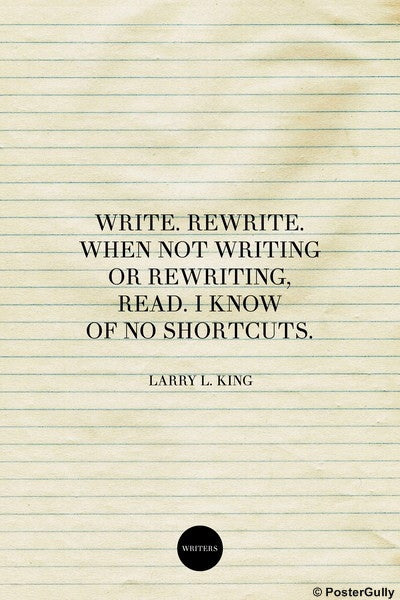 Wall Art, Rewrite Quote-Larry King #writers, - PosterGully