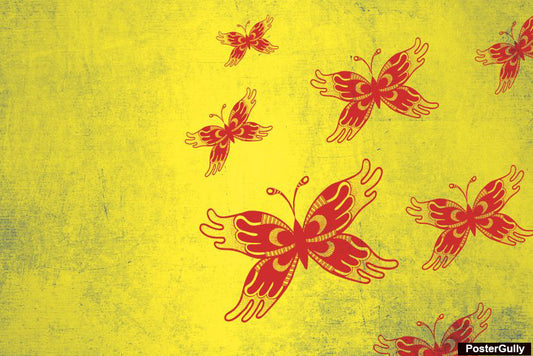 Brand New Designs, Butterfly Painting Red Artwork