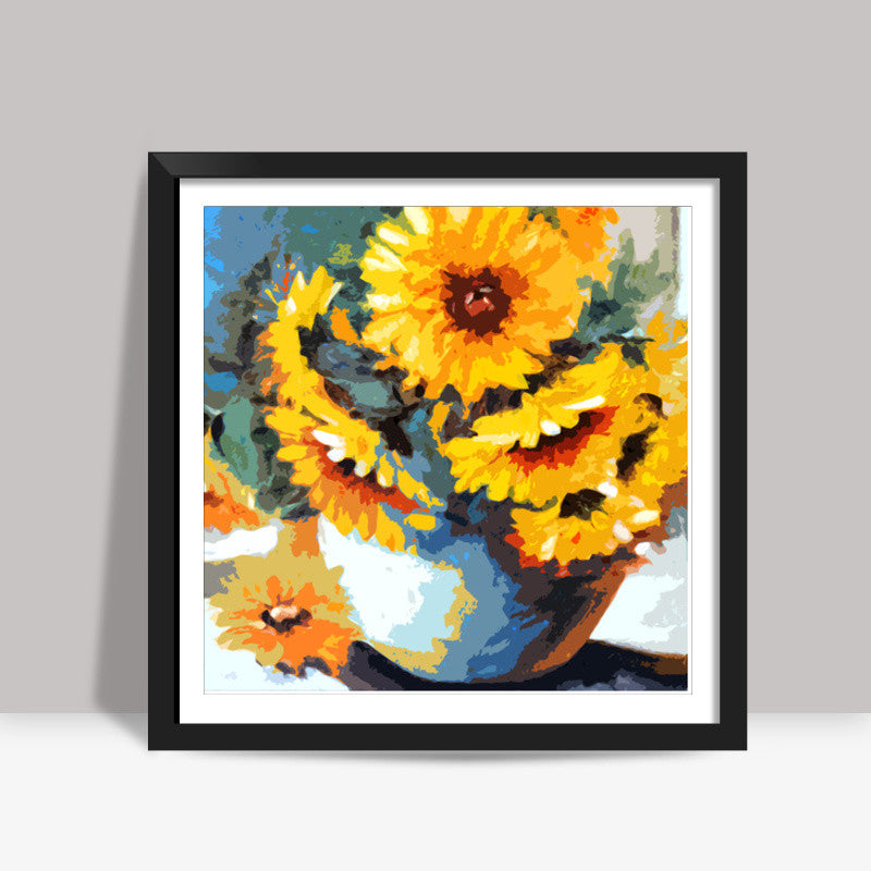 flower and pot Square Art Prints