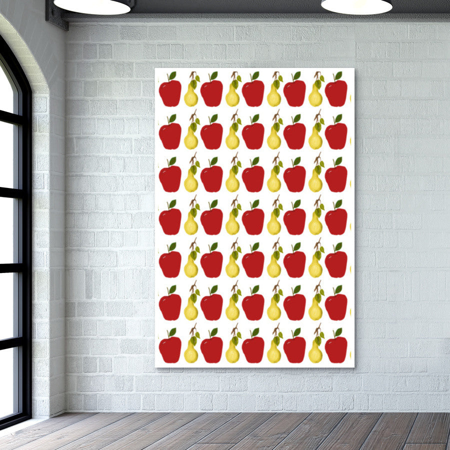 Cool Apple And Pear Fruit Pattern Wall Art