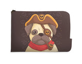 Cute Pug With Pirate Costume Laptop Sleeve