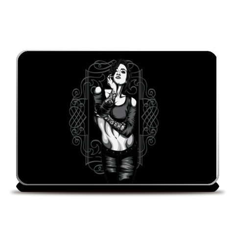 Woman With Tattoo Laptop Skins