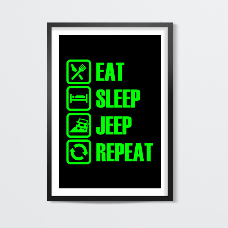 Eat Sleep Jeep Repeat Wall Art
