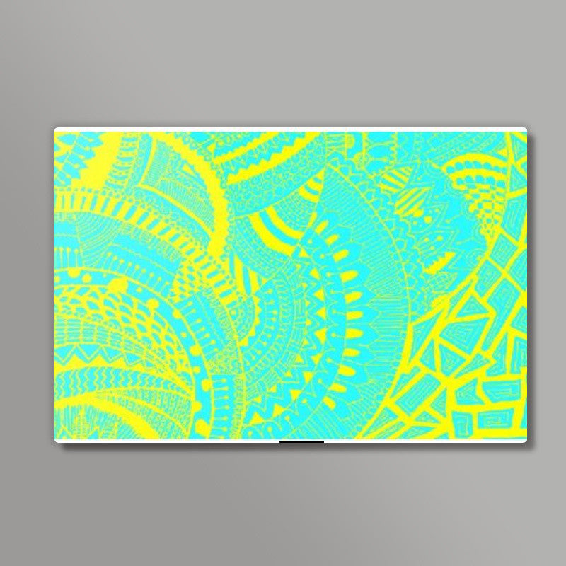 Yellow-Blue doodle-wallart|Artist: Megha-Vohra