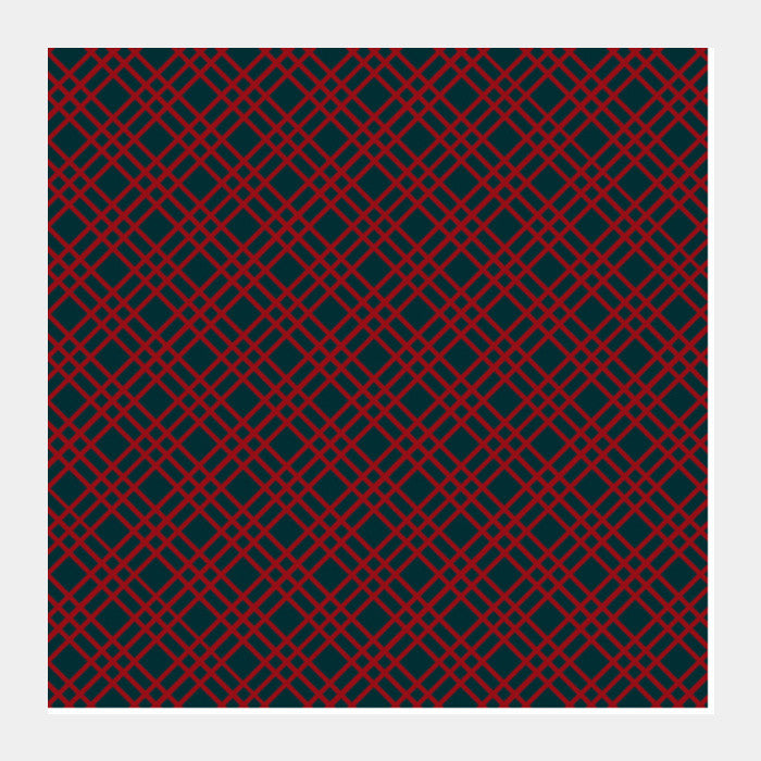 Red and Blue Checks Square Art Prints