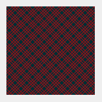 Red and Blue Checks Square Art Prints