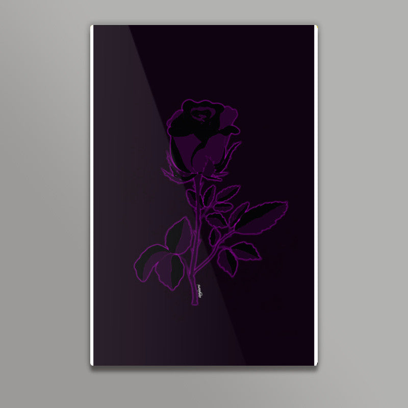 Rose (Neon Pink Highlights) Wall Art