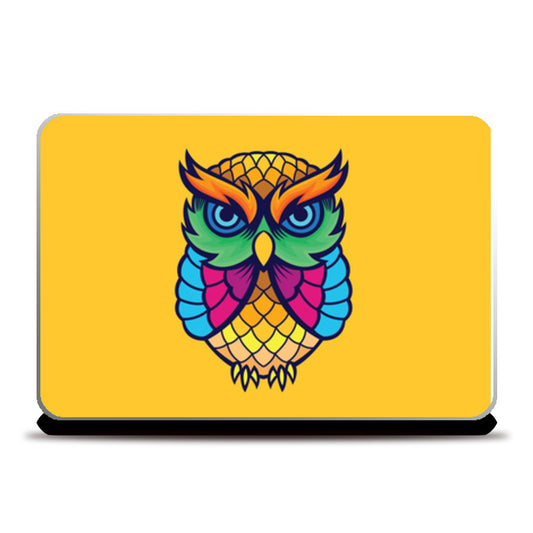 colorful Owl Laptop Skins