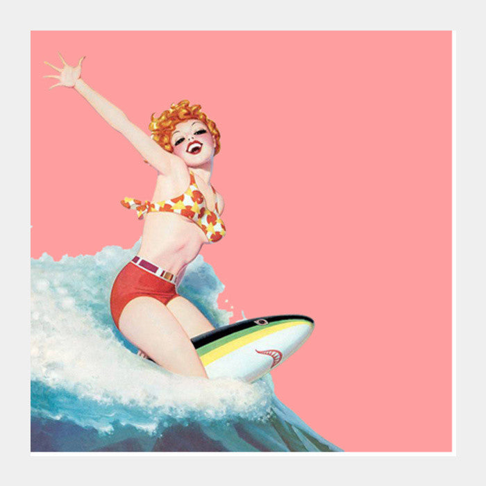 Vintage Pin Up Girl Poster Square Art Prints