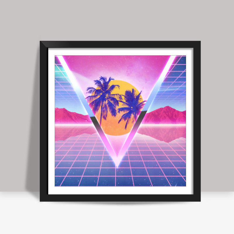 Electric dreams, 80s rero futuristic Square Art Prints