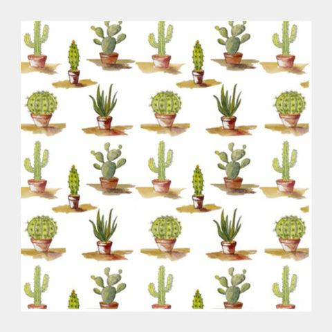 Square Art Prints, Potted Cactus Plants Botanical  Square Art Prints