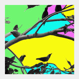 Birdies in Color Square Art Prints