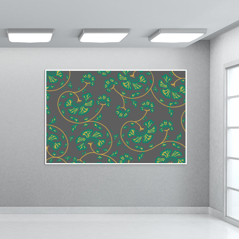 Swirl Floral Abstract Print Wall Art