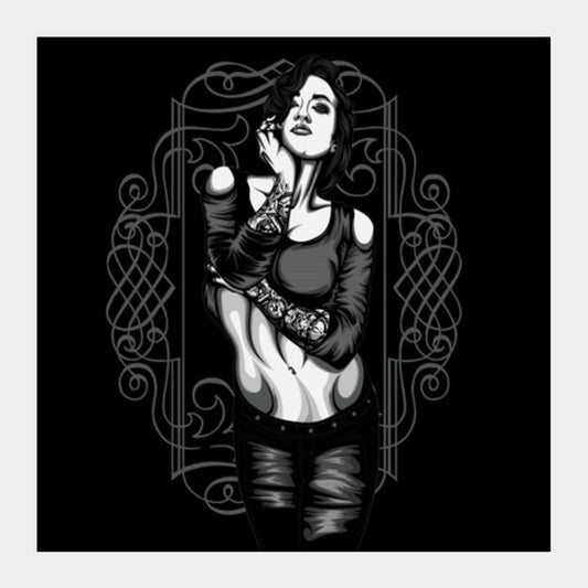 Woman With Tattoo  Square Art Prints PosterGully Specials