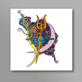 Abstract Shiva Zenscrawl Square Art Prints