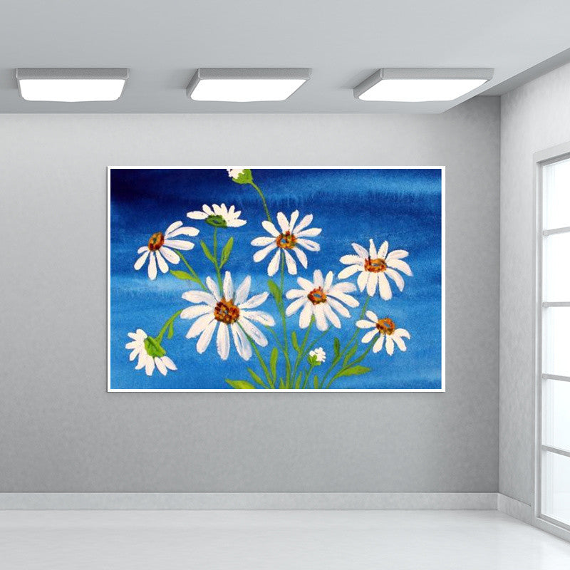 White Daisy Flowers Wall Art