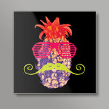 Pineapple Punk Neon Square Art | Lotta Farber