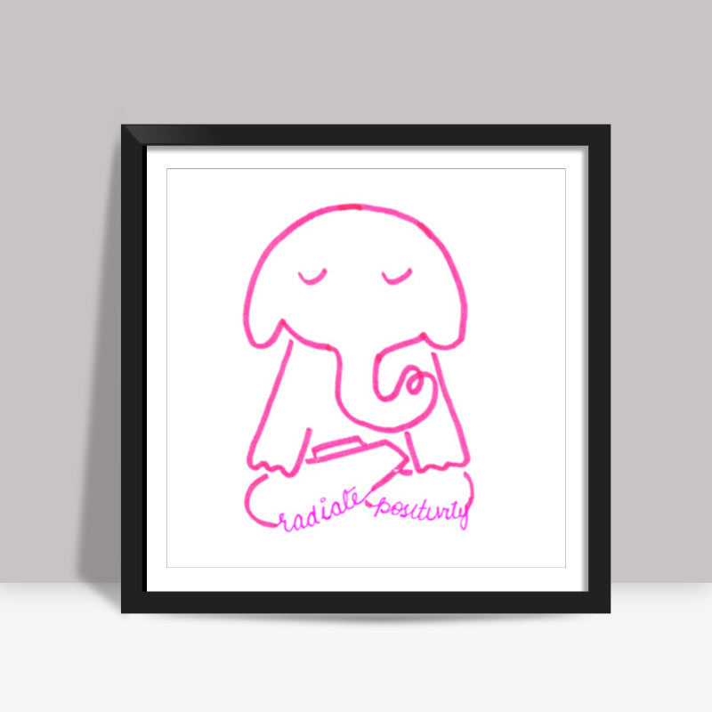 Elephant Illustration Square Art Prints
