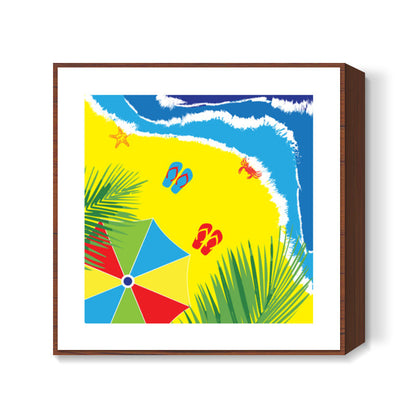 Summer time at beach ! Square Art Prints