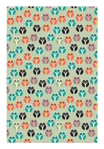 PosterGully Specials, Seamless Abstract Pattern With Owl Wall Art