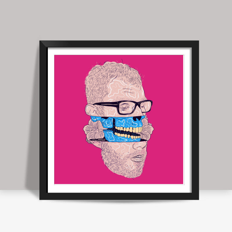 Psychedelic Man Square Art Prints