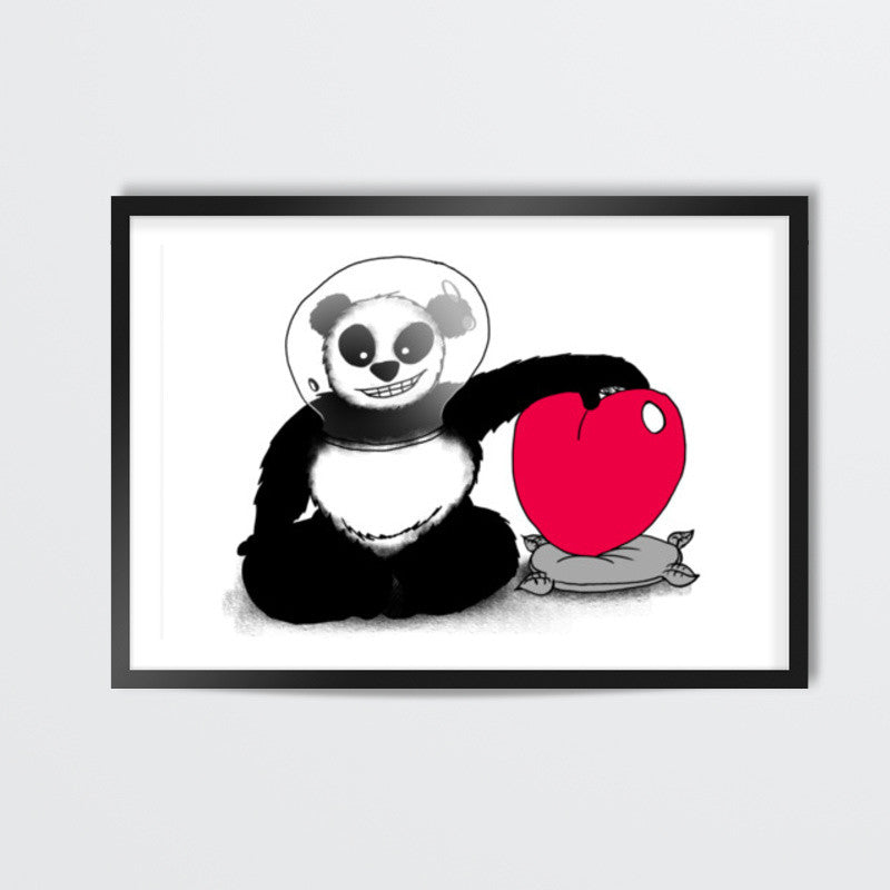Pandas Street Hearts Corner Wall Art
