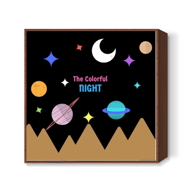 THE COLORFUL NIGHT Square Art Prints