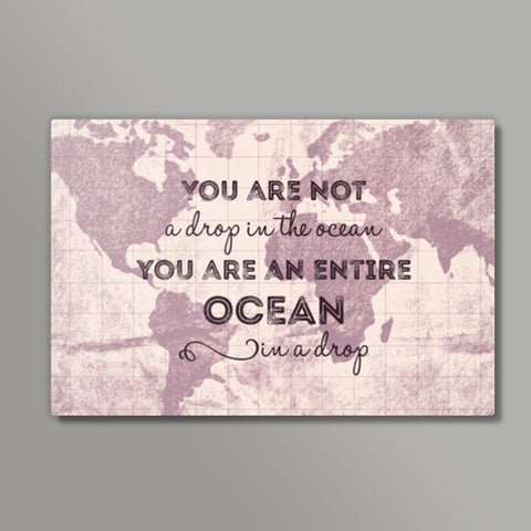 Motivational Quote World Map Metal Prints