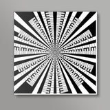 Abstract Circular Black And White Modern Optical Art Design Background Square Art Prints