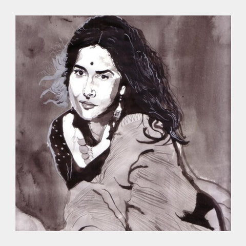 Bollywood star Vidya Balan brings a rare blend of grace and glamour Square Art Prints