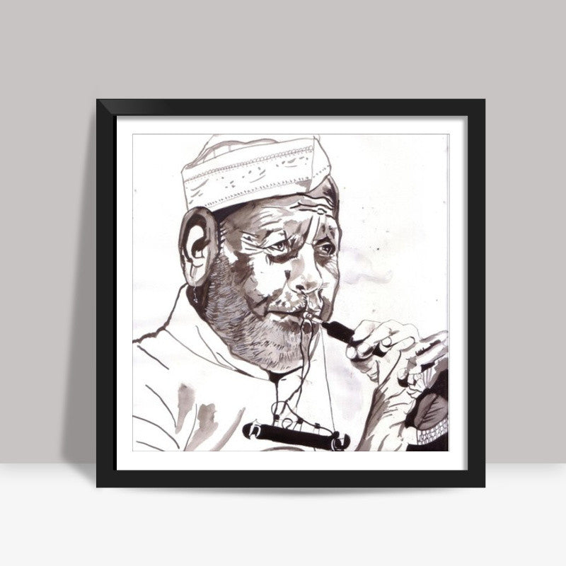 Music defined what Ustad Bismillah Khan stood for Square Art Prints