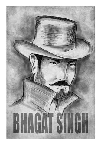 PosterGully Specials, Bhagat Singh sketch Wall Art