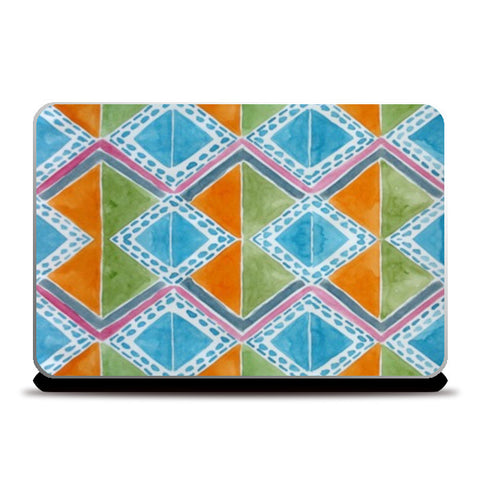 Laptop Skins, Watercolor Geometric Triangle Pattern Laptop Skins