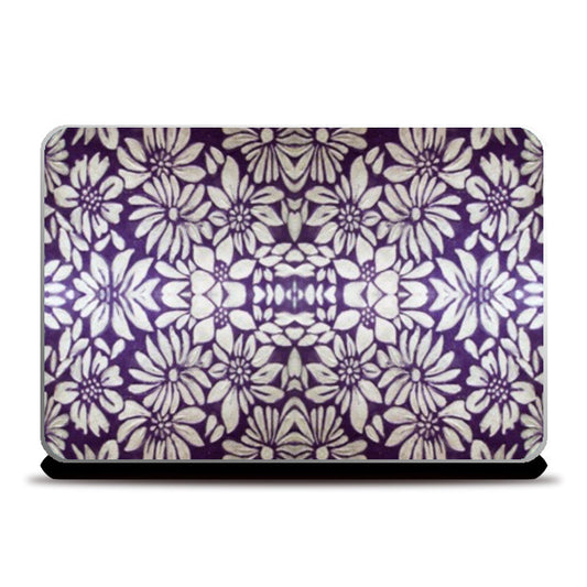 Laptop Skins, Purple Silver Floral Pattern Laptop Skin