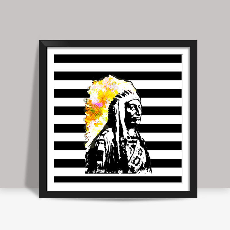 Red Indian Square Art Prints