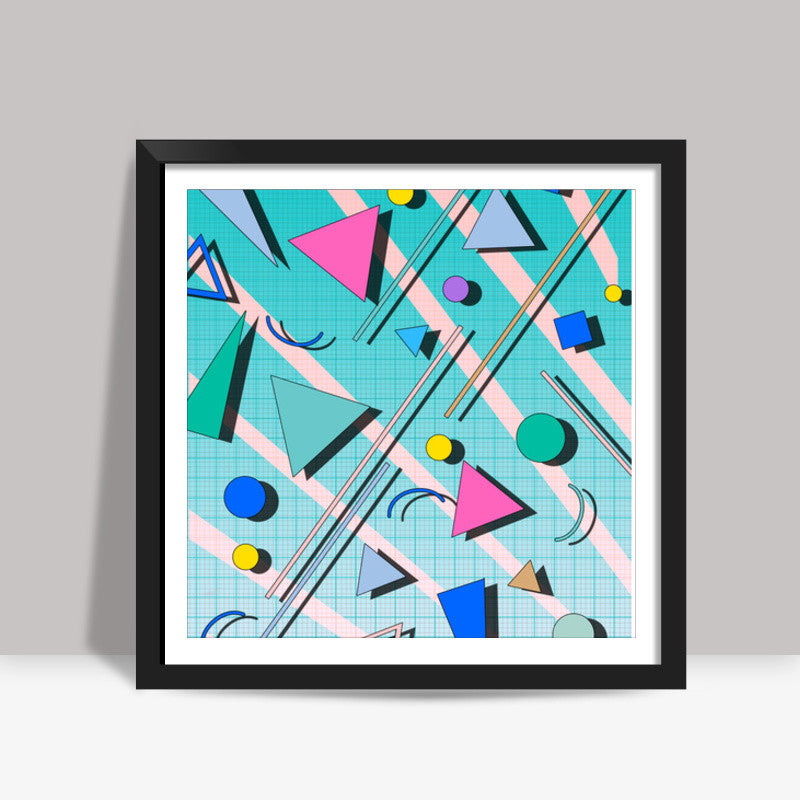 80s pop retro pattern 4 Square Art Prints