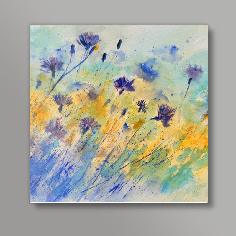 Blue cornflowers 417 Square Art Prints
