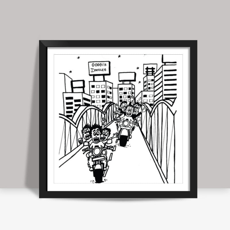 Boys Hangouts in Ahmedabad..!! Square Art Prints