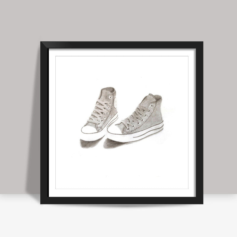 Converse Shoes Sketch Square Art Prints