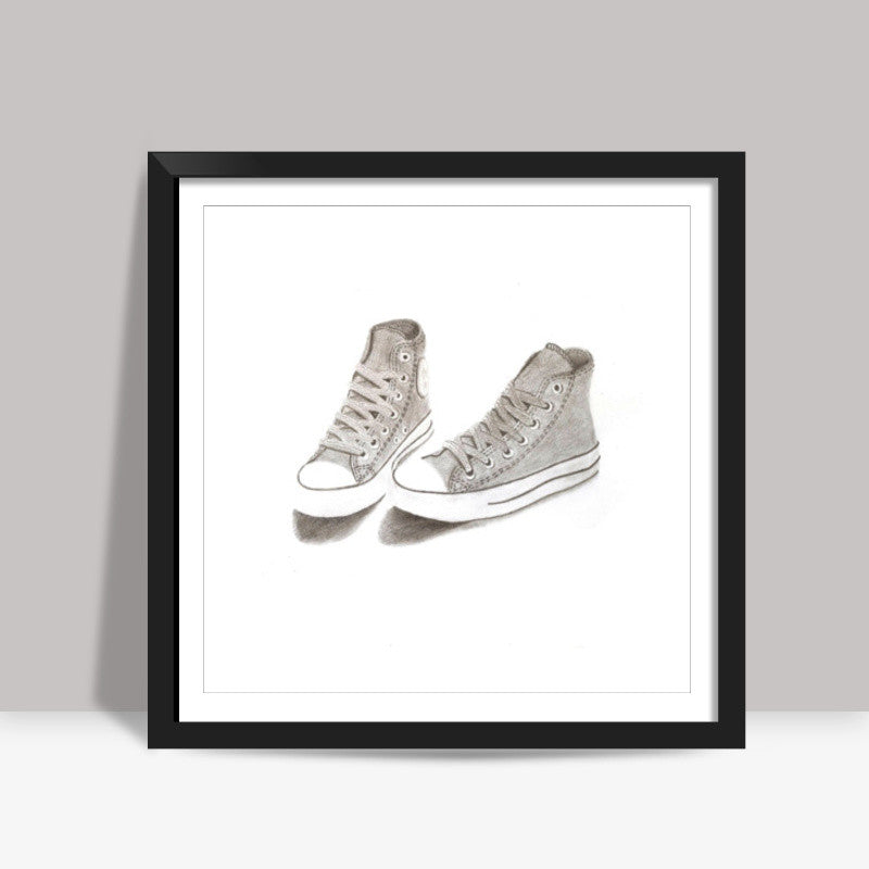 Converse Shoes Sketch  Square Art Prints