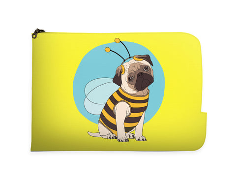 Funny Pug Bee Laptop Sleeve