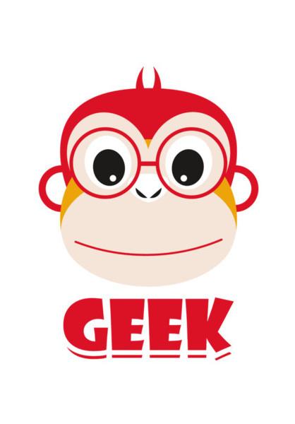 PosterGully Specials, Red Geek Monkey Wall Art